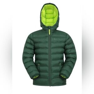 Mountain Warehouse Seasons Kids Insulated Jacket Green Puffer with Hood, Size L